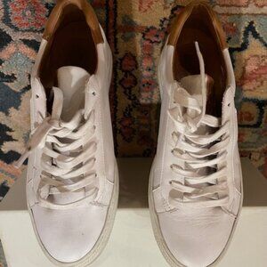White Leather Sneakers by Schmoove